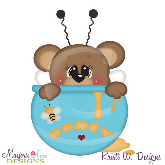 Honey Bear SVG Cutting Files Includes Clipart - Click Image to Close